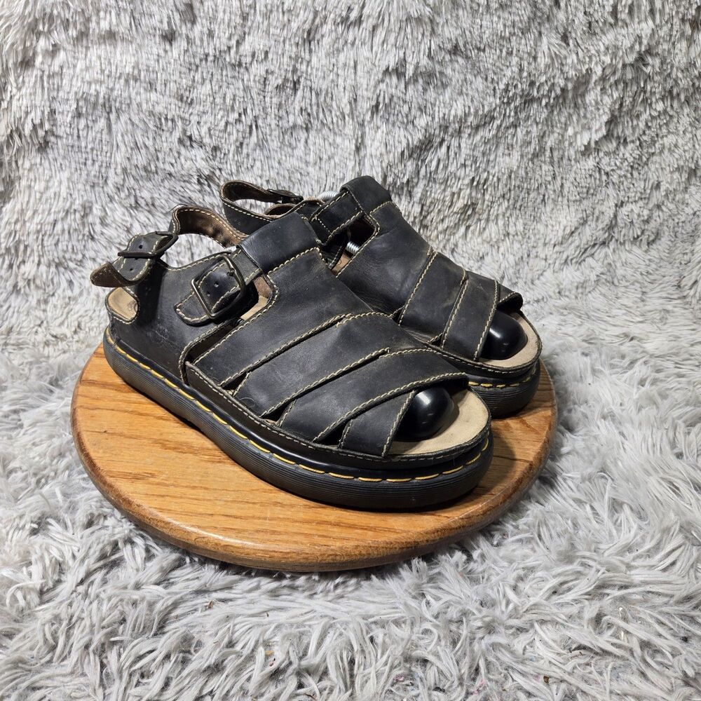 Dr. Martens 8092 Fisherman Mens Brown Chunky Leather Sandal Buckle Size 13